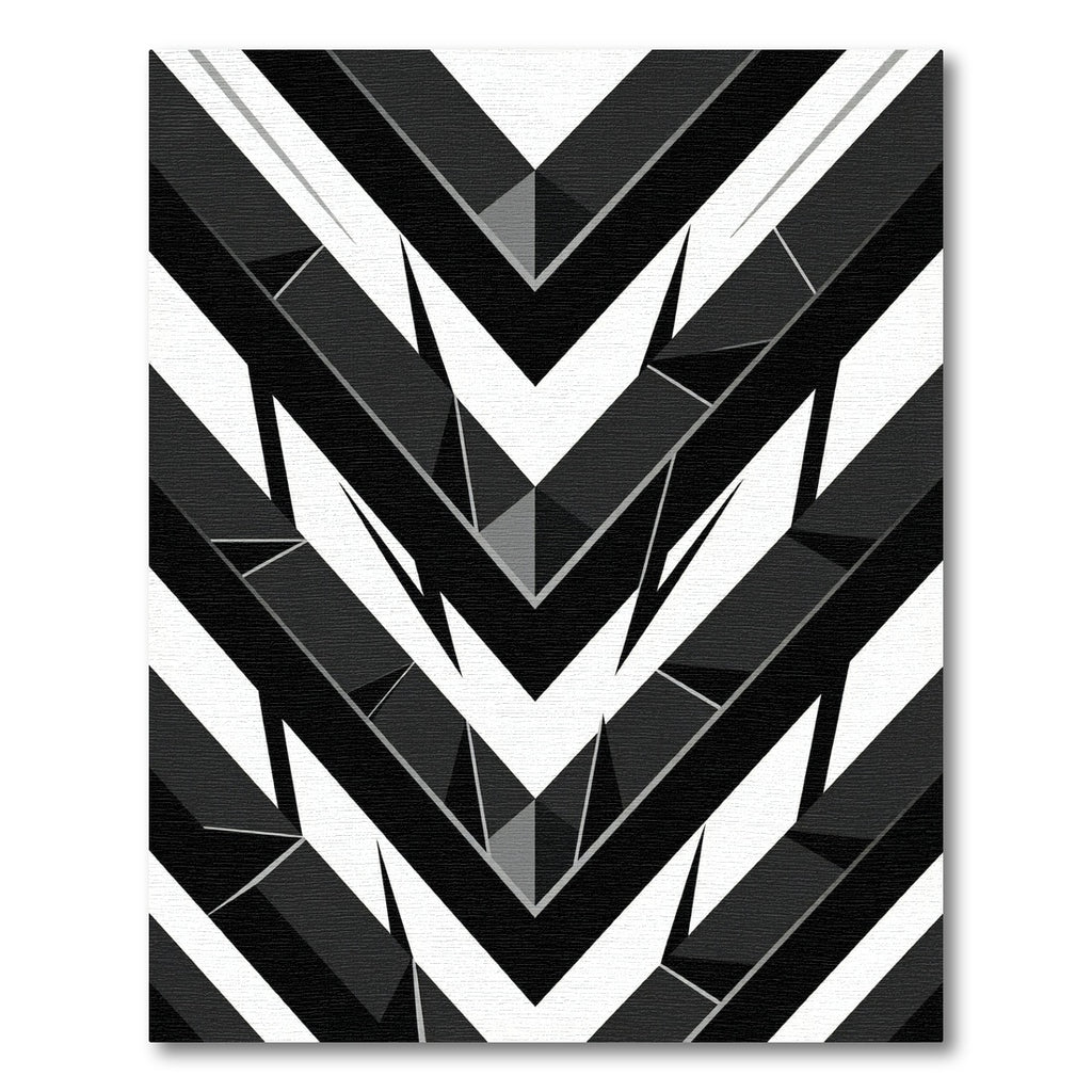 Monochrome Chevron Geometric Abstract Rug