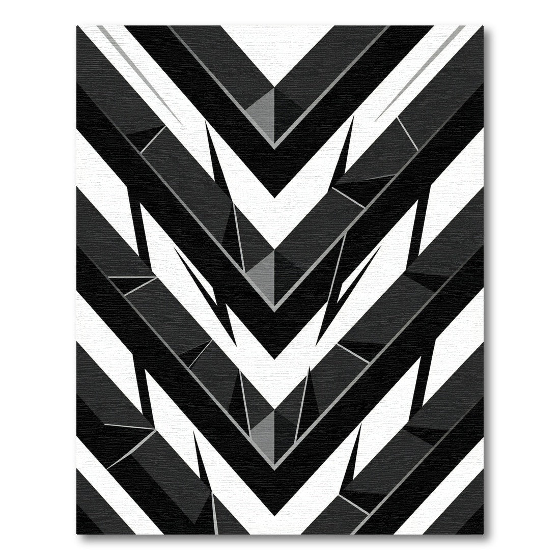 Monochrome Chevron Geometric Abstract Rug