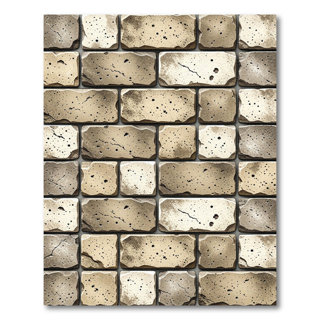 Textured Sandy Stone Brick Wall Rug