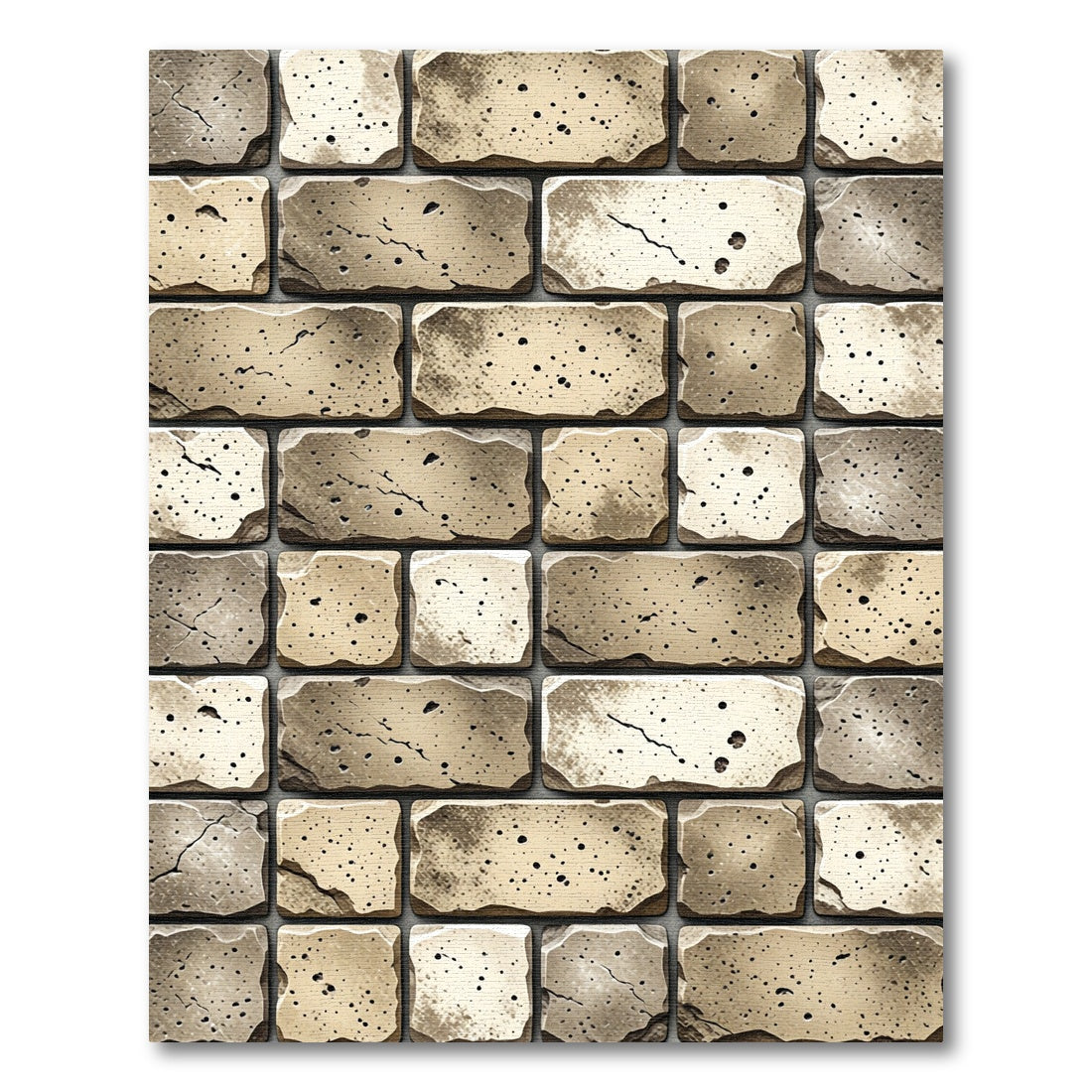 Textured Sandy Stone Brick Wall Rug