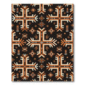 Earthy Ochre Geometric Cross Tile Rug