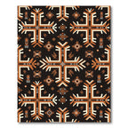 Earthy Ochre Geometric Cross Tile Rug