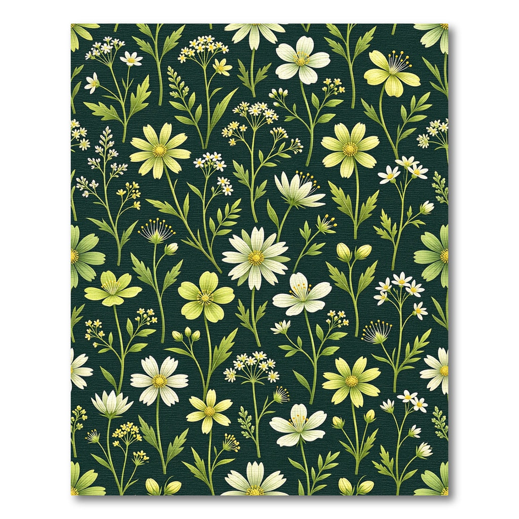 Verdant Woodland Botanical Floral Collage Rug