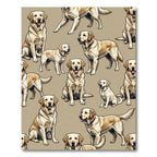 Cheerful Golden Retriever Repeating Cream Rug