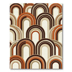 Mid Century Modern Earth Tone Arch Rug