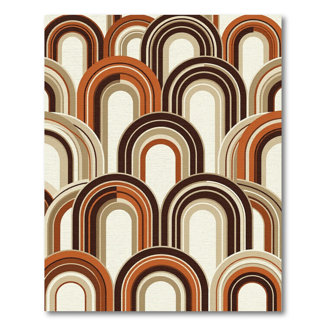 Mid Century Modern Earth Tone Arch Rug