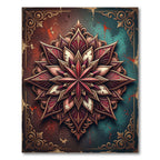 Ornate Crimson Teal Mandala Medallion Rug