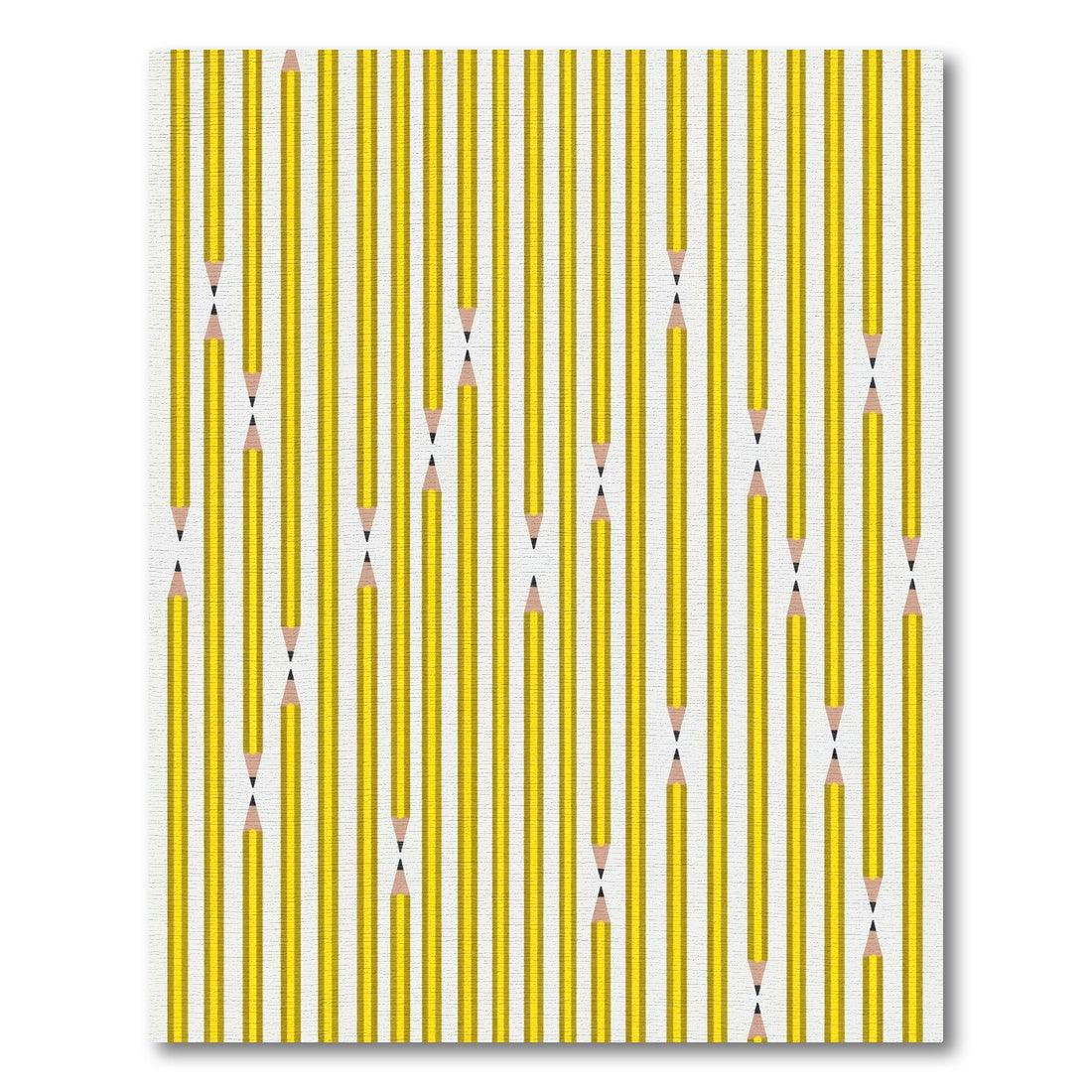 Minimalist Yellow Pencils Geometric Linear Rug