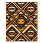 Earthy Amber Geometric Aztec Diamond Rug