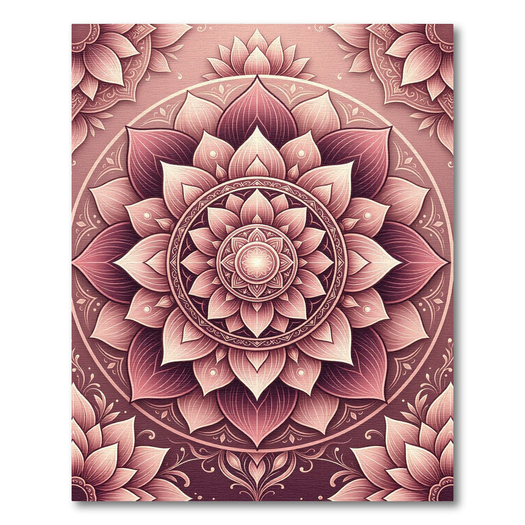 Rose Gold Mandala Flower Bloom Rug