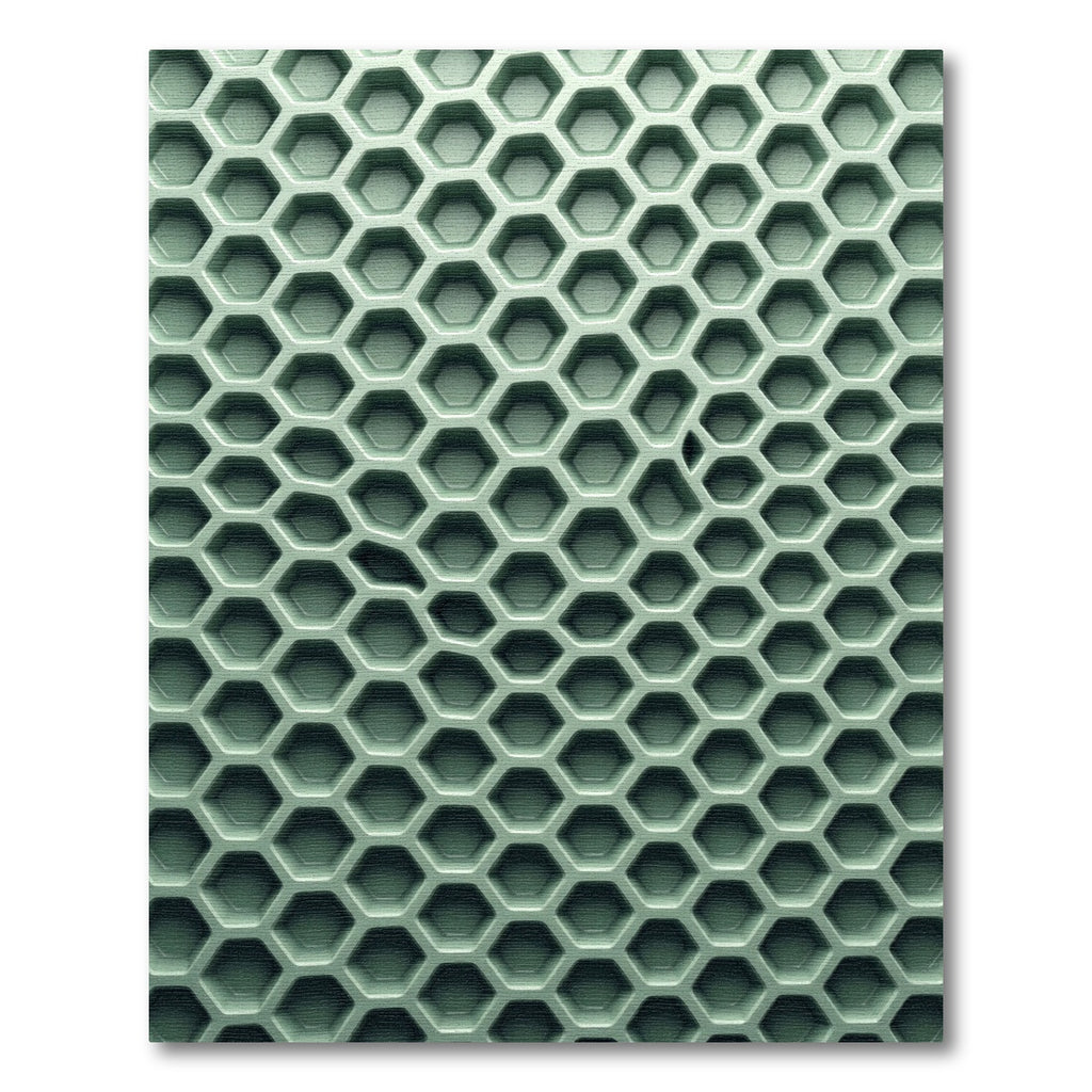 Earthy Sage Geometric Honeycomb Grid Rug