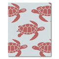 Playful Coral Sea Turtle Geometric Rug