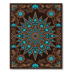 Celestial Teal Starburst Filigree Rug