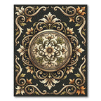 Rich Golden Vine Intertwined Bloom Rug