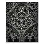Gothic Monochrome Floral Archway Relief Rug