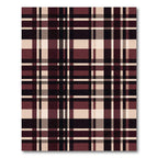 Deep Burgundy Cream Plaid Harmony Rug