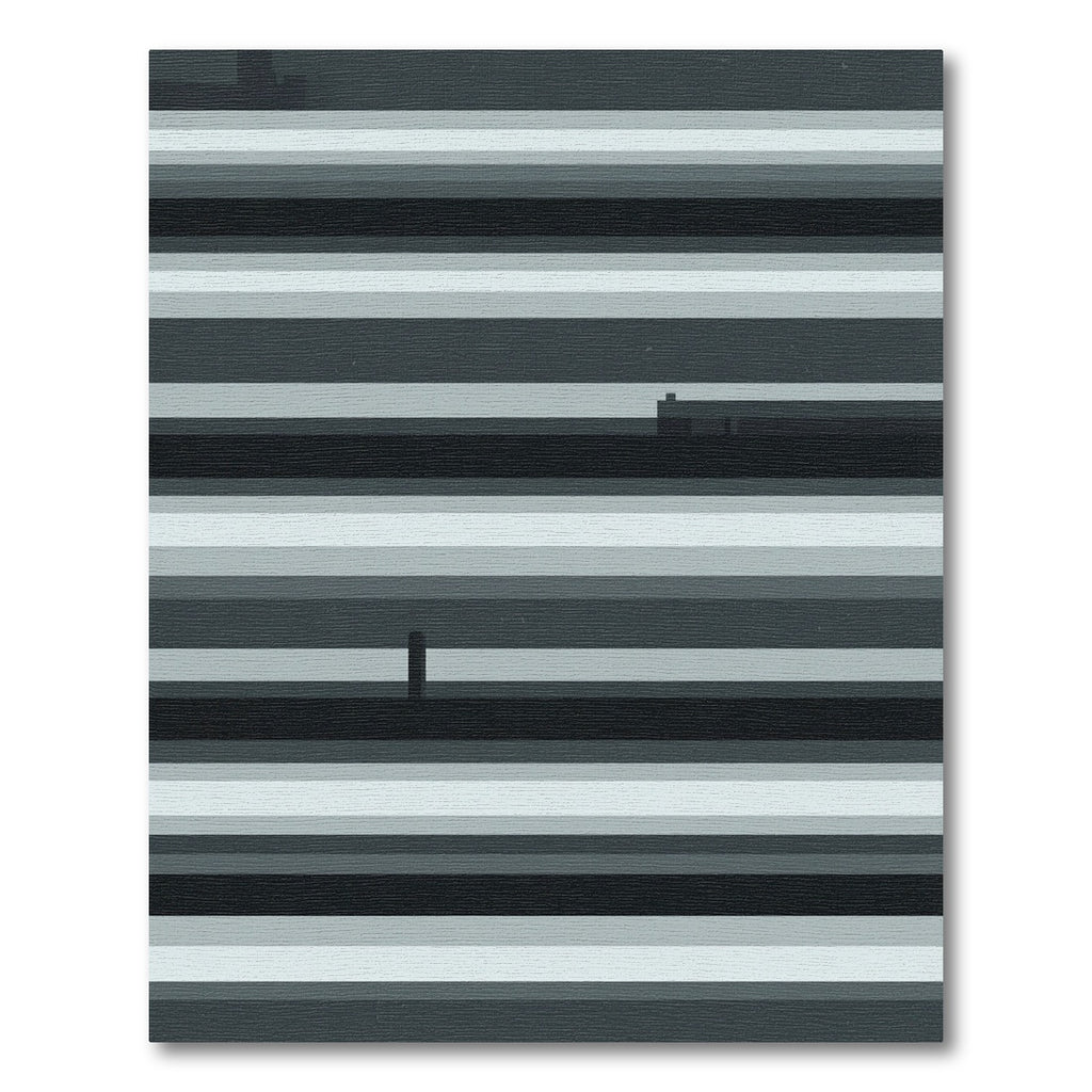 Grayscale Horizontal Stripe Minimalist Rug