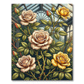Elegant Golden Rose Greenhouse Arrangement Rug