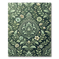 Dark Botanical Floral Medallion Rug