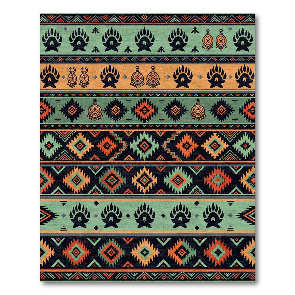Navajo Tribal Mint Orange Diamond Rug