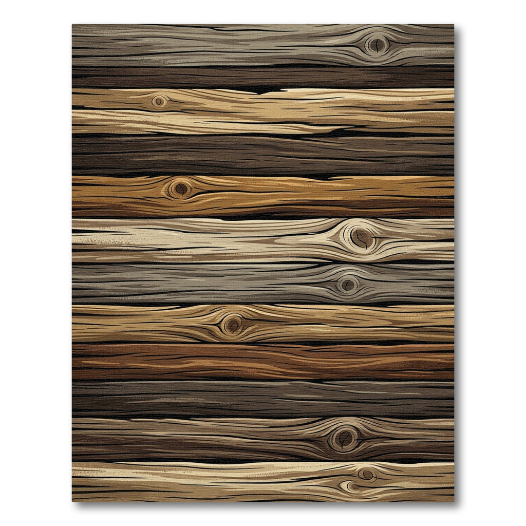 Rustic Natural Wood Grain Texture Rug