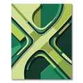 Midcentury Modern Geometric Green Rug