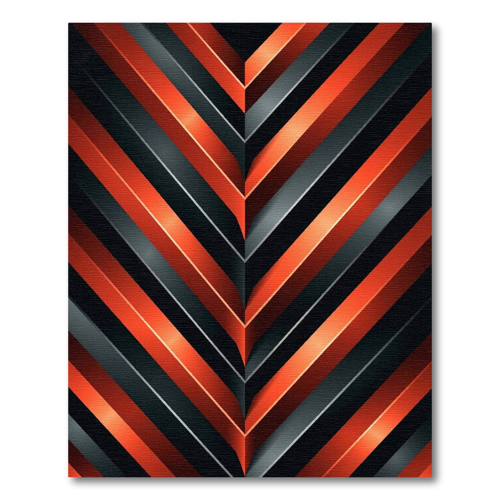 Bold Orange Dark Chevron Rug