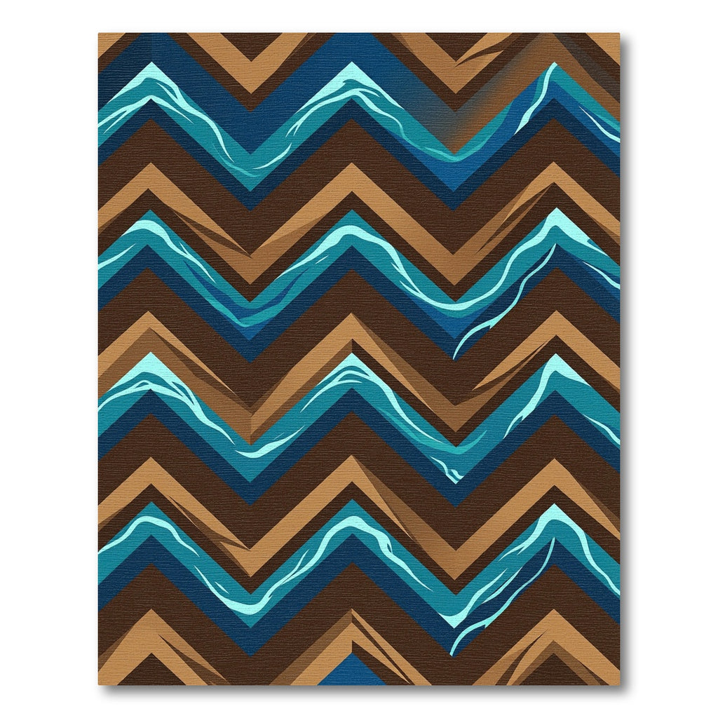 Abstract Geometric Waves in Earthy Tones Rug