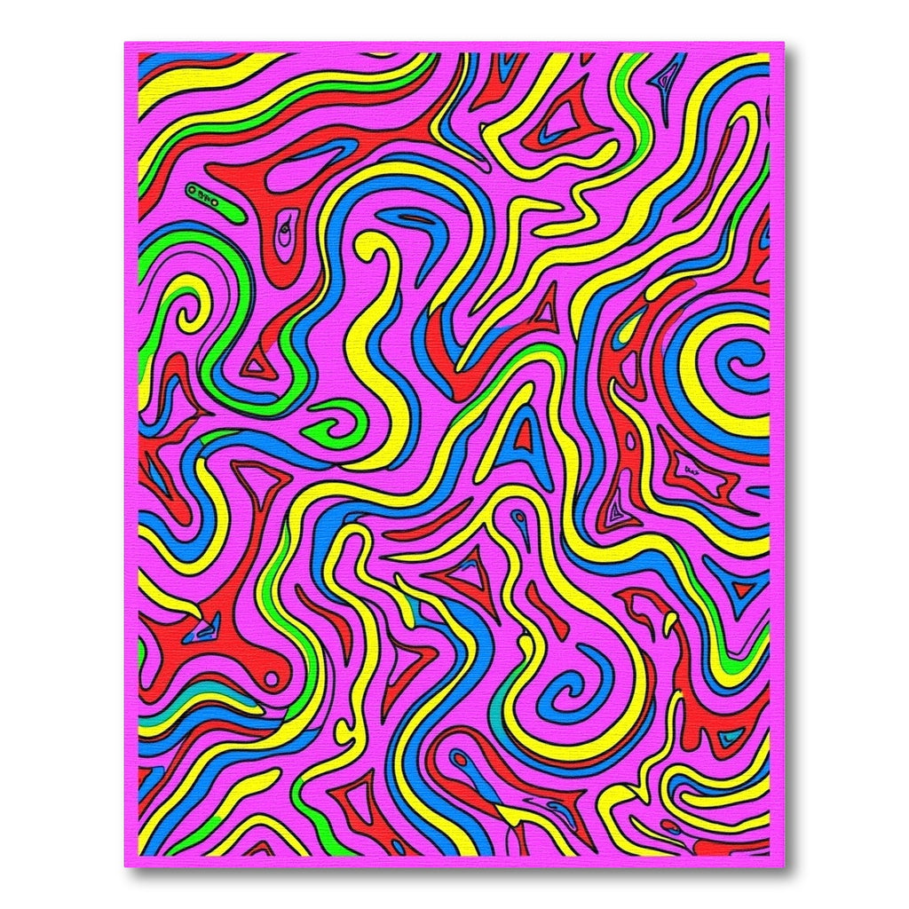 Vibrant Pink Swirling Abstract Waves Rug