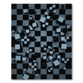 Gray Black Cubes Checkerboard Composition Rug
