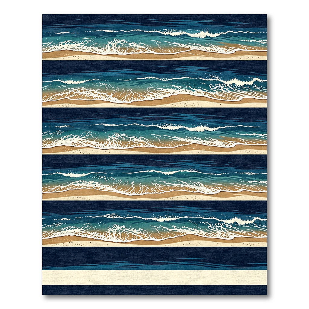 Abstract Ocean Wave Coastal Serenity Rug