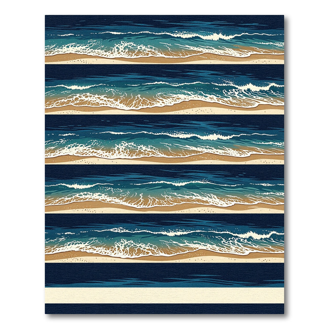 Abstract Ocean Wave Coastal Serenity Rug