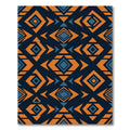 Bold Navy and Orange Geometric Diamond Rug