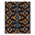 Bold Navy and Orange Geometric Diamond Rug
