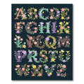 Floral Botanical Alphabet Letter Garden Art Rug