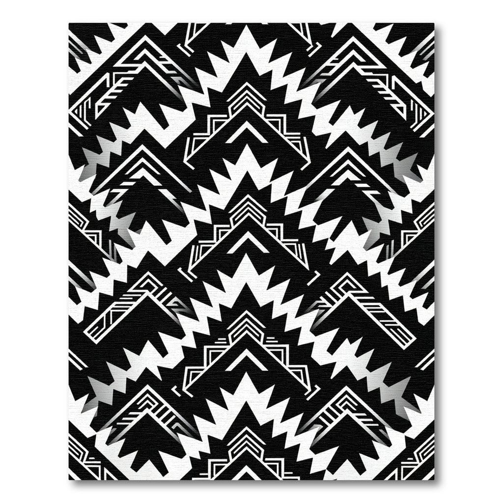 Monochromatic Geometric Aztec Arrow Rug