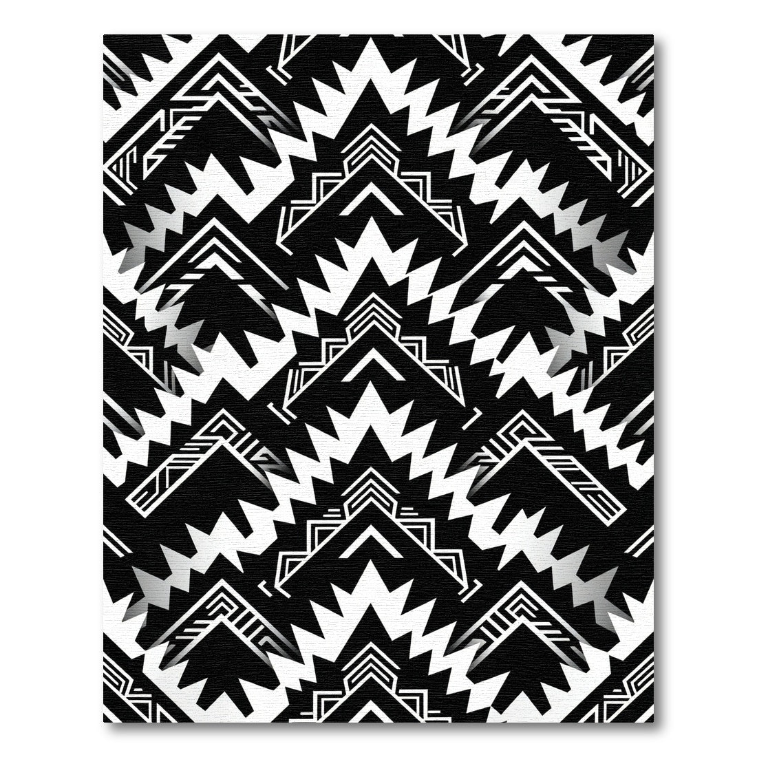 Monochromatic Geometric Aztec Arrow Rug