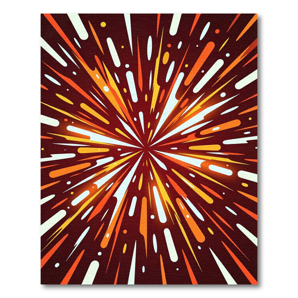 Dynamic Fiery Burst Abstract Rug