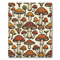 Whimsical Earthy Mushroom Forest Collage Rug