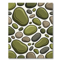 Green Brown Smooth Pebble Arrangement Rug