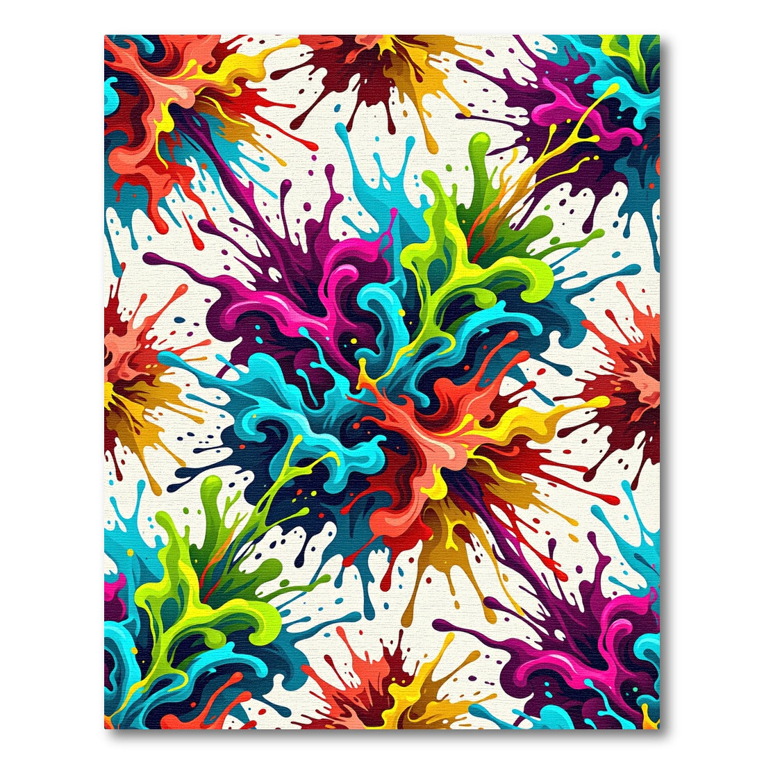 Vibrant Rainbow Paint Splatter Explosion Rug