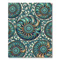 Teal Swirling Nautilus Botanical Decorative Art Rug