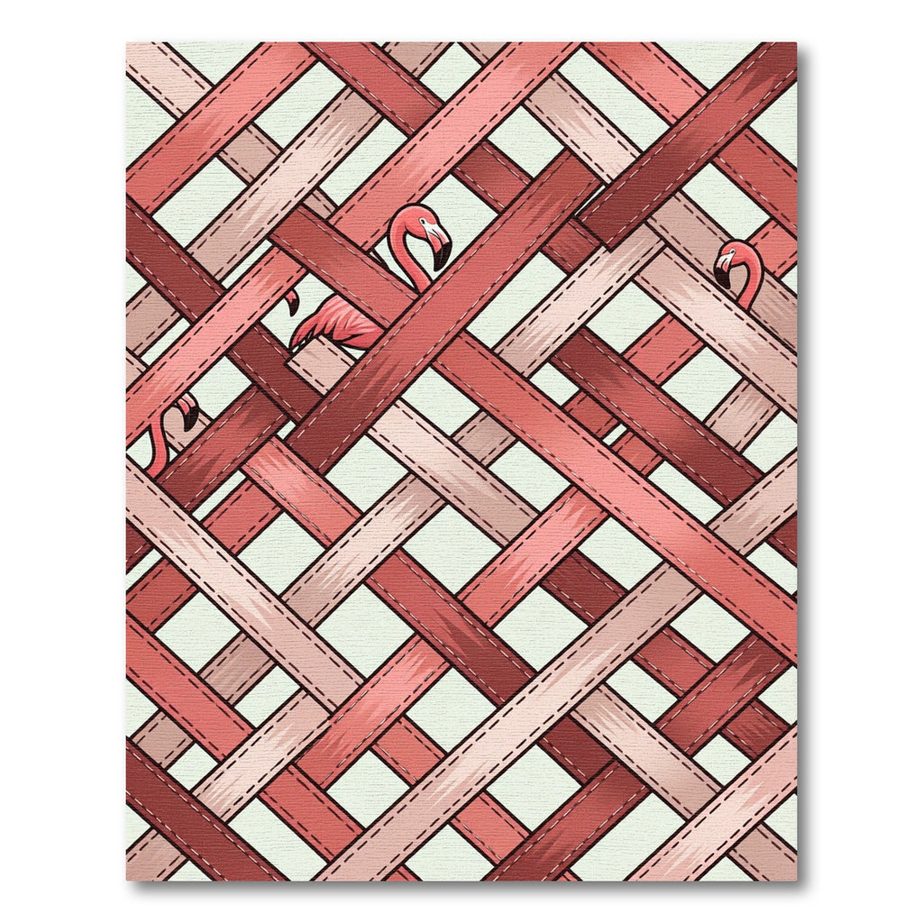 Pink Flamingo Lattice Texture Rug