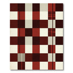 Modern Gingham Check Dark Red Rug