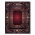 Ornate Royal Crimson Crown Border Rug