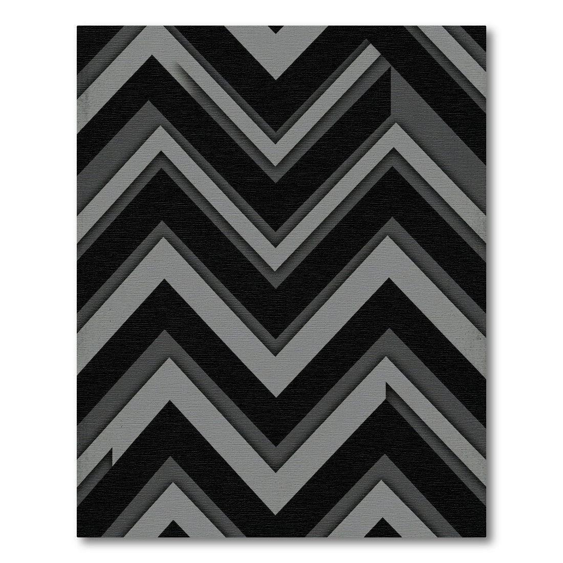 Sharp Monochrome Gray Chevron Geometric Rug