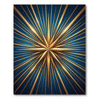 Radiant Golden Starburst Navy Rug