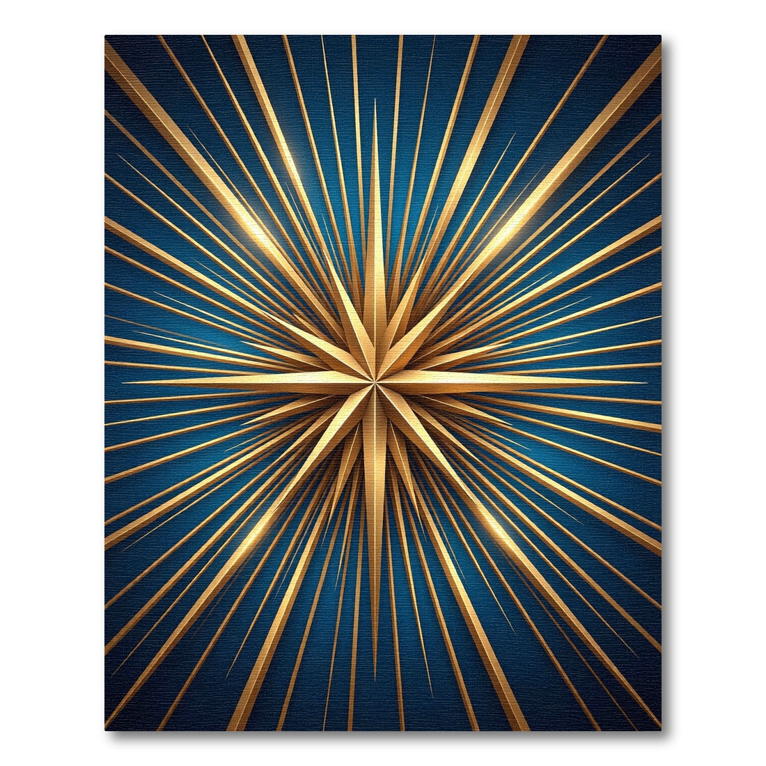 Radiant Golden Starburst Navy Rug