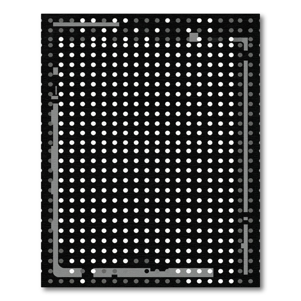 Modern Black White Dot Grid Rug