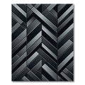 Dark Gray Geometric Interlocking Chevron Rug